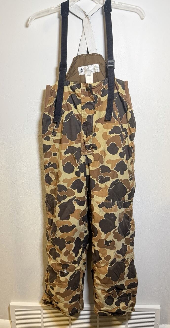 Vintage Columbia Sportswear Bibs Women’s Size S Camo Insulated Hunting Overalls